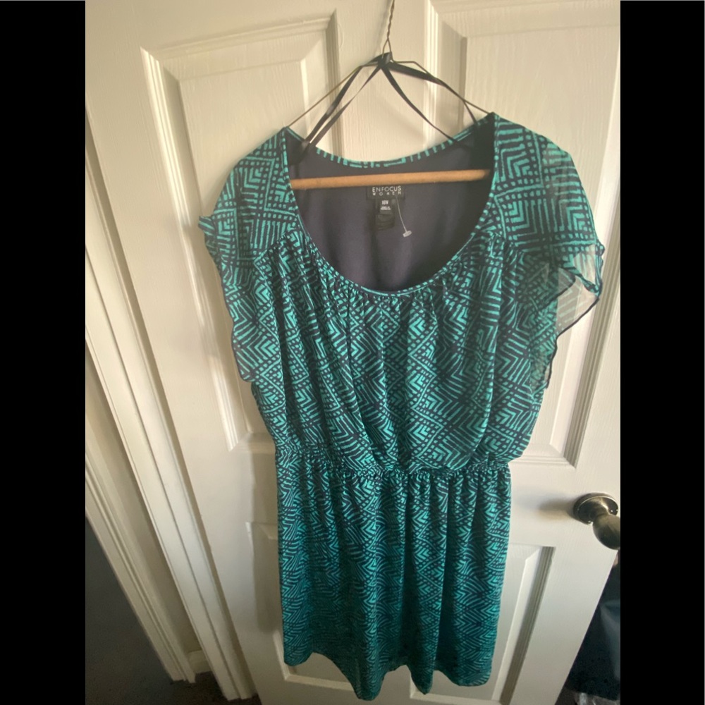 NWOT Enfocus Studio Green & Black Dress